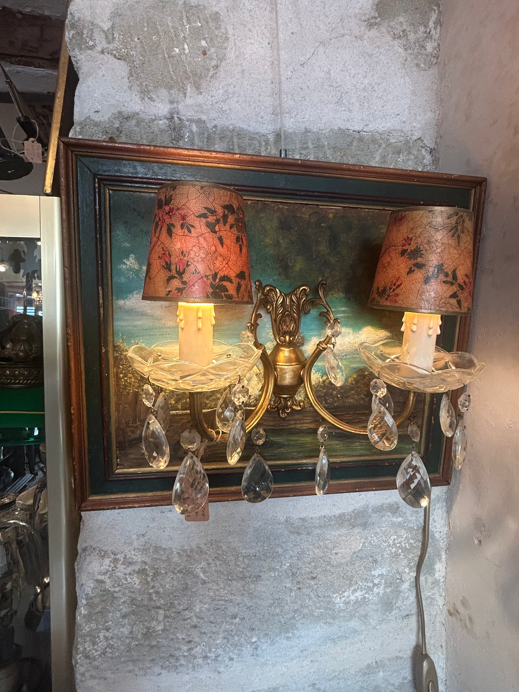 Applique en laiton deux lumières
