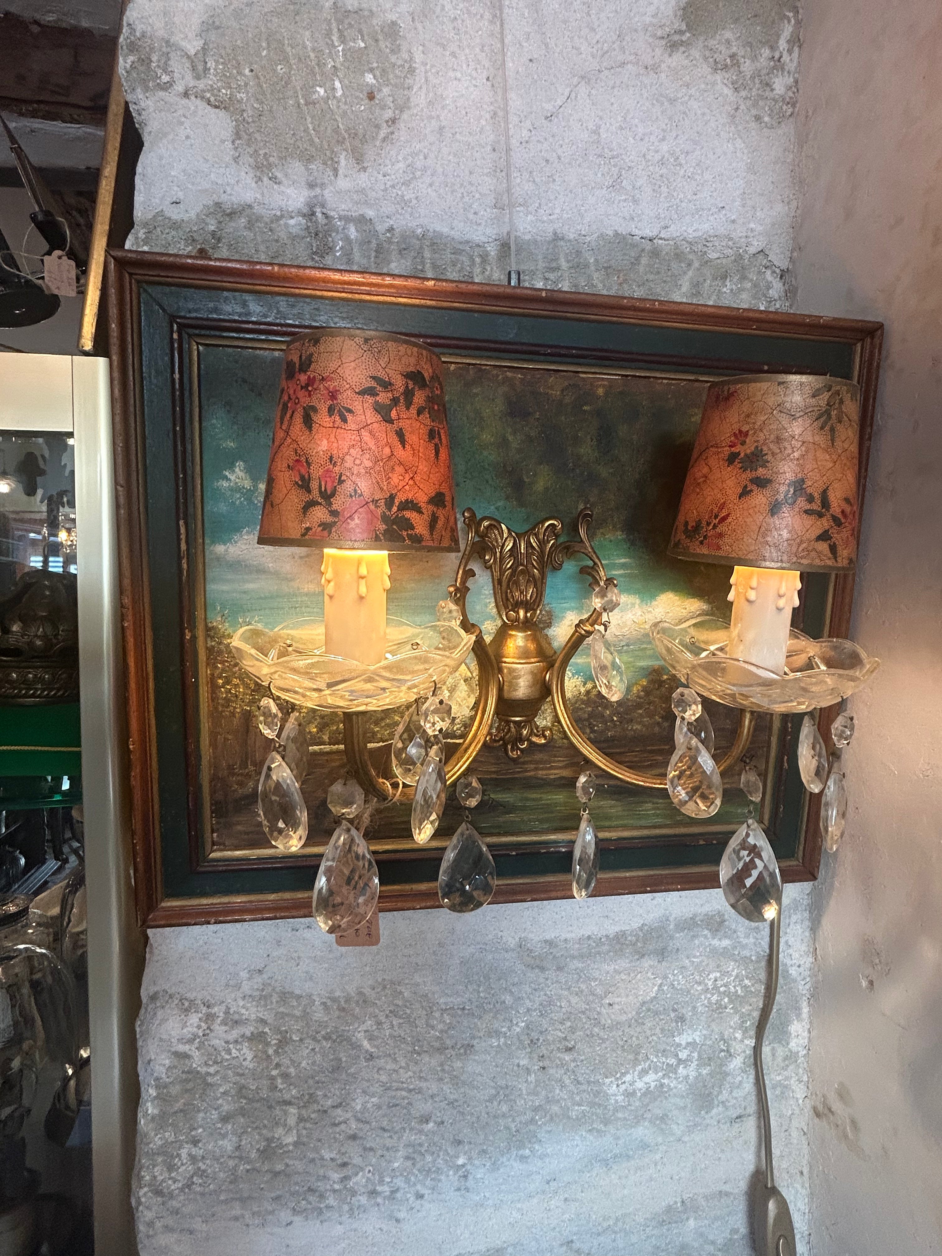Applique en laiton deux lumières