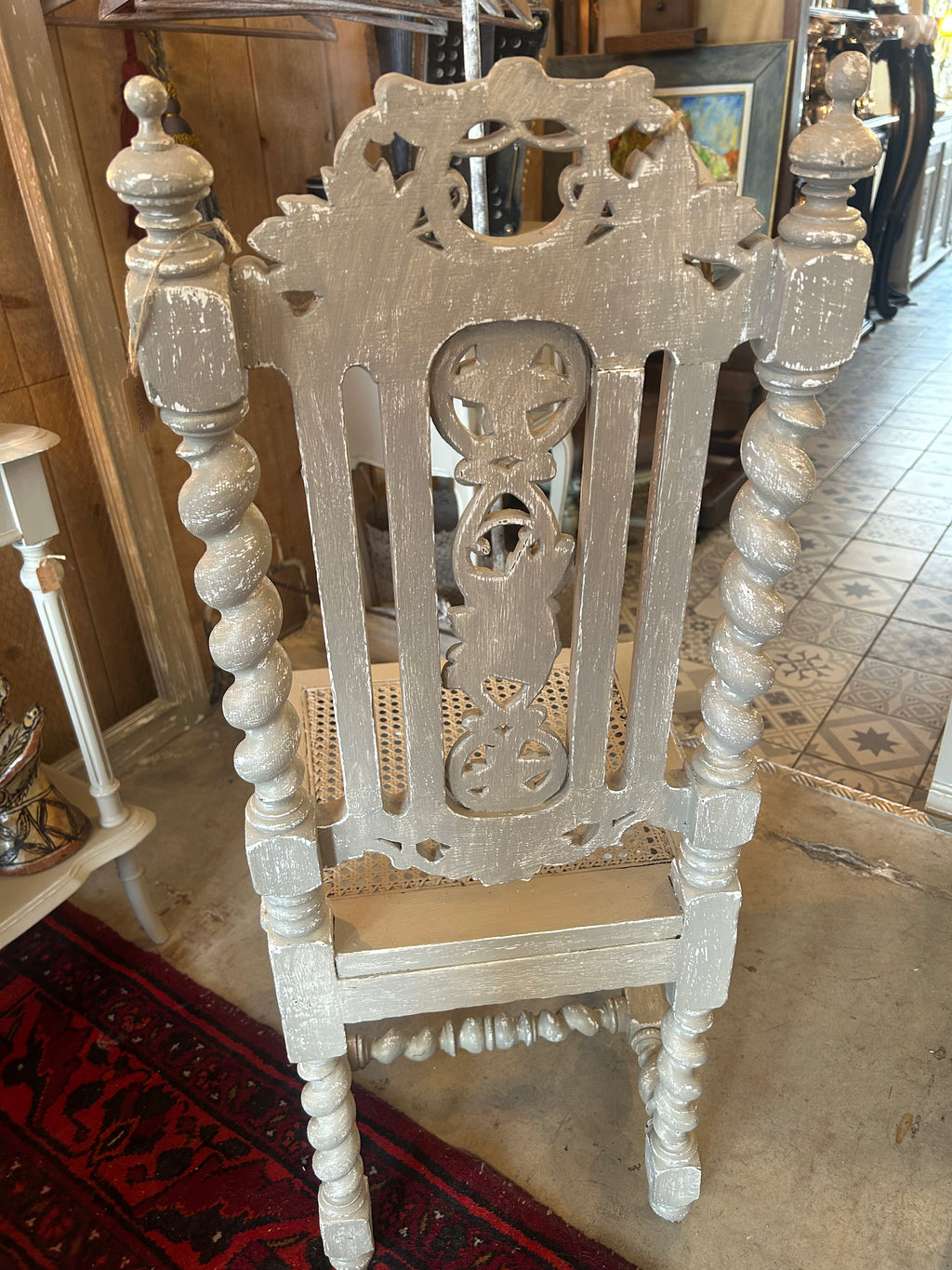 Chaise néo-renaissance style Henri II patinée