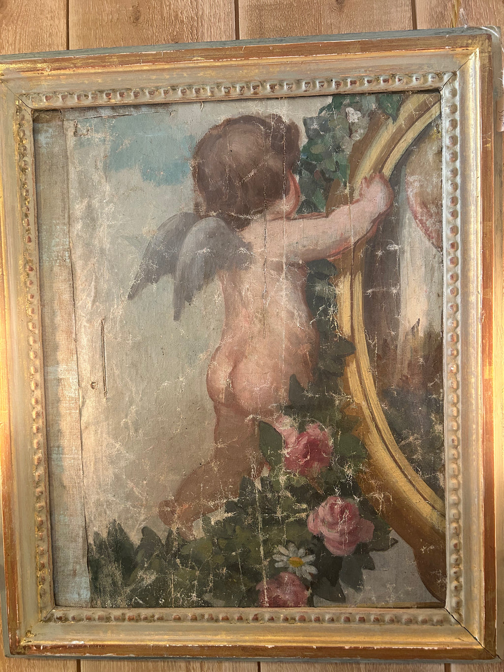 Tableau scène d'ange toile marouflée