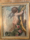 Tableau scène d'ange toile marouflée