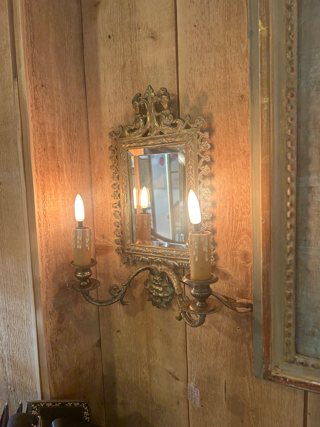 applique bronze miroir biseauté
