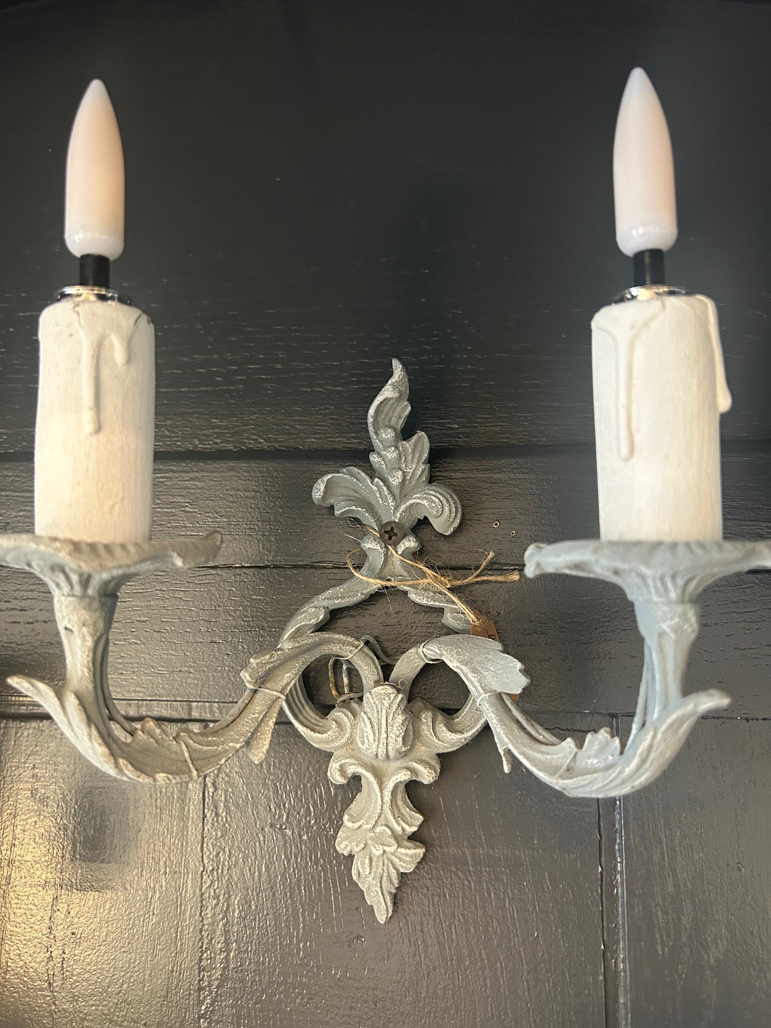 paire lampe applique bronze patiné