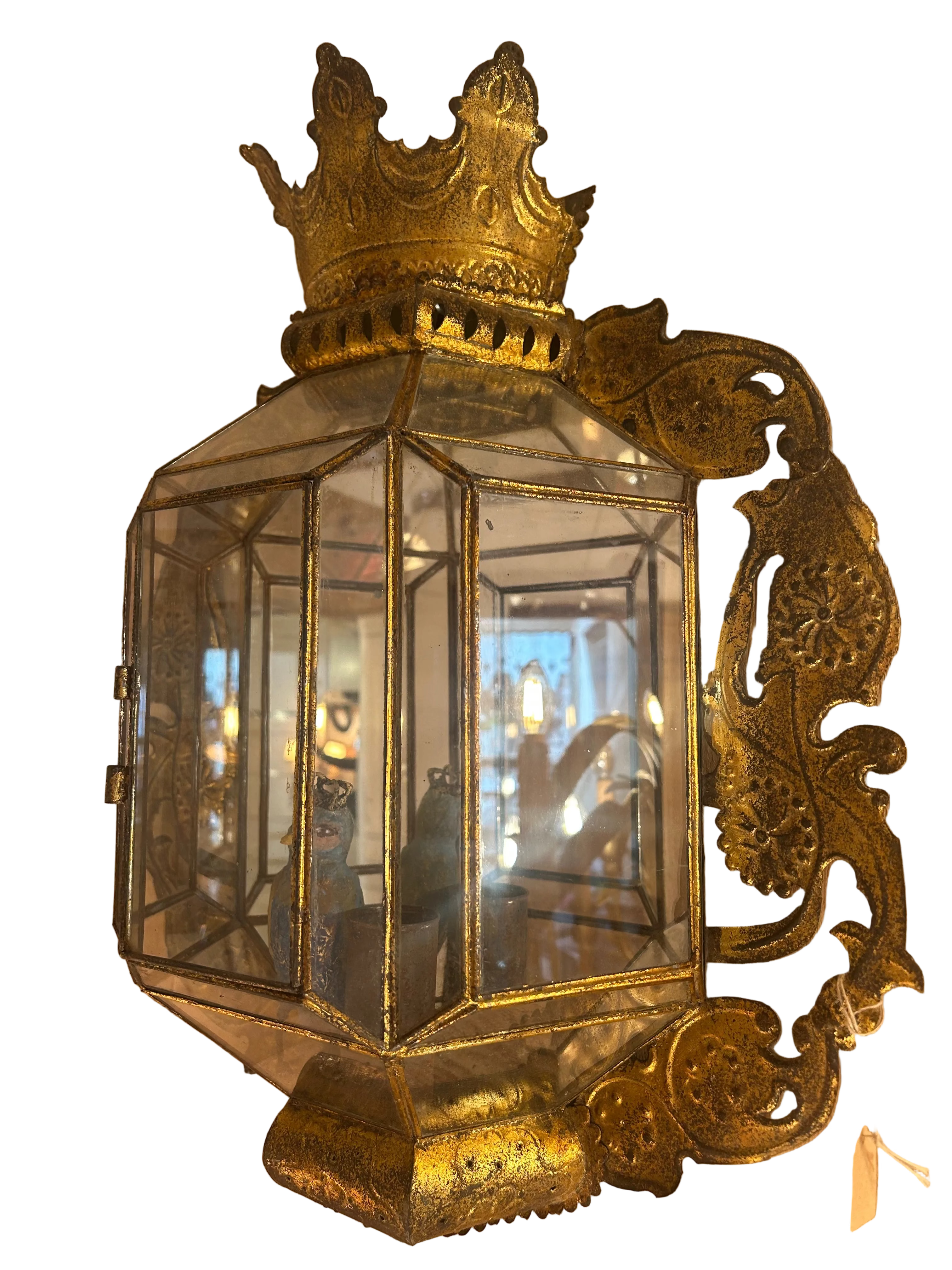 applique verre et metal dore venitien