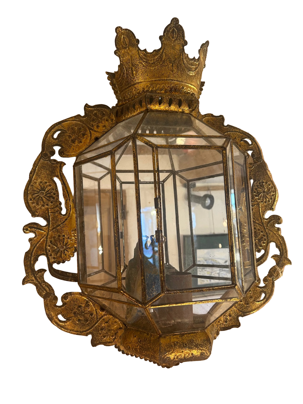 applique verre et metal dore style venitien