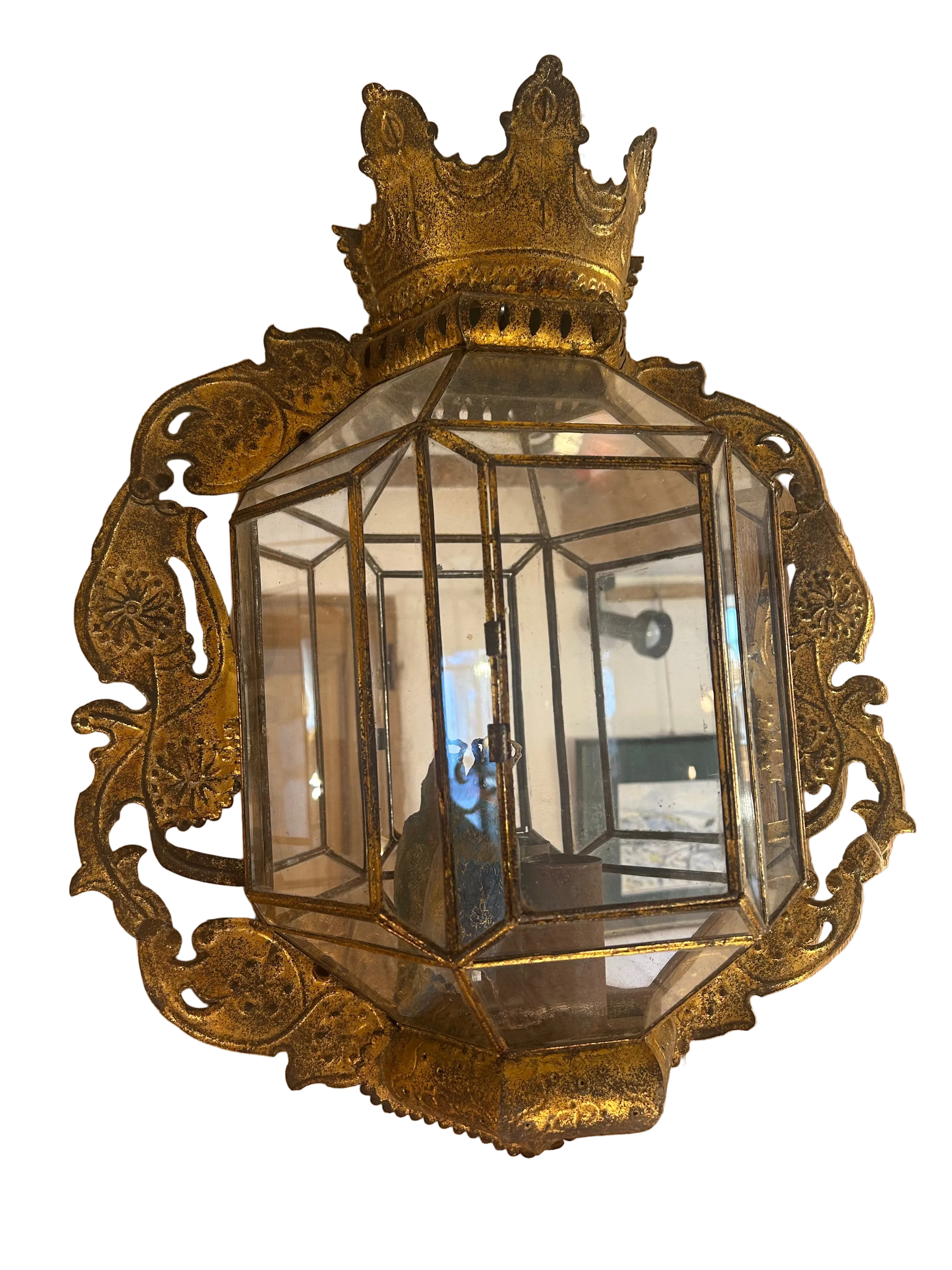 applique verre et metal dore style venitien