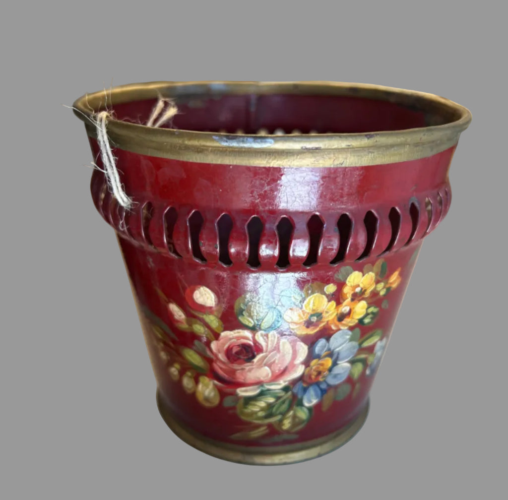 cachepot Napoleon III tole peinte