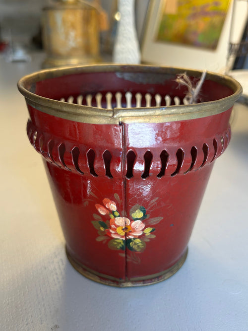 cachepot Napoleon III tole peinte