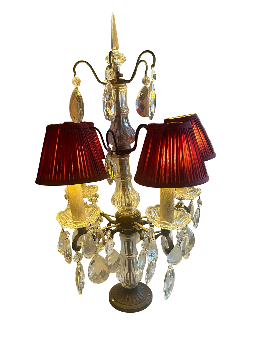 girandole cinq lumieres et pendeloques