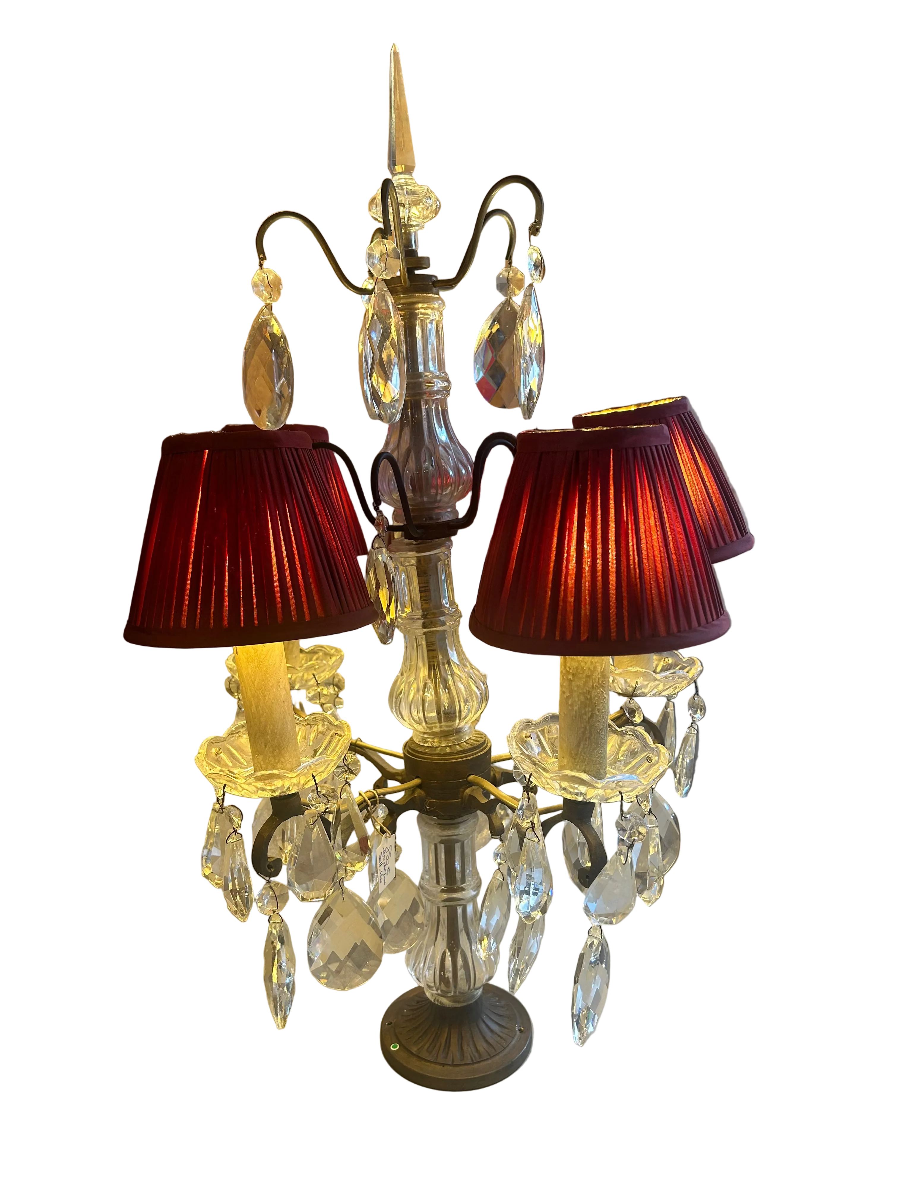 girandole cinq lumieres et pendeloques