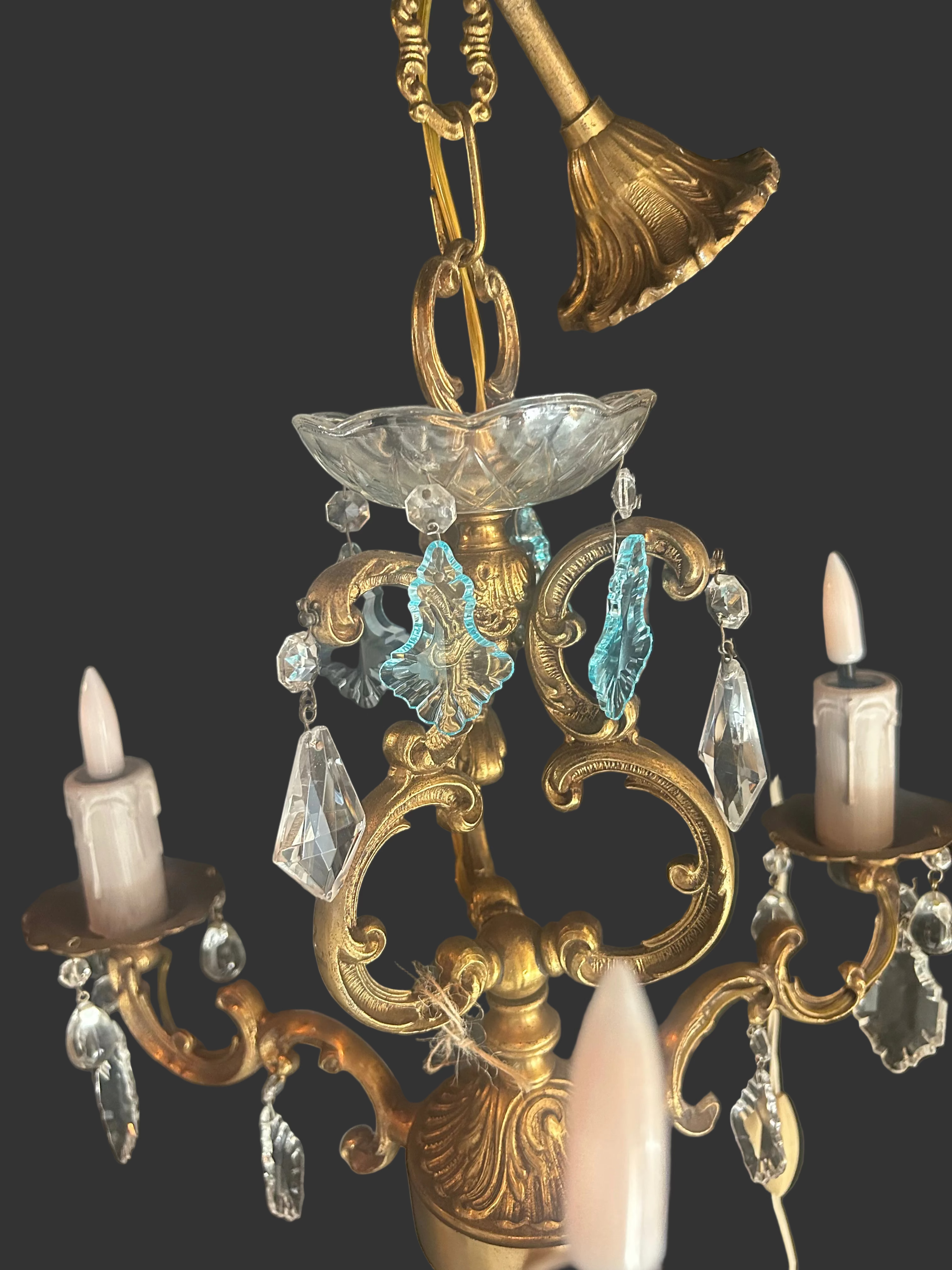 lustre cage et pampilles