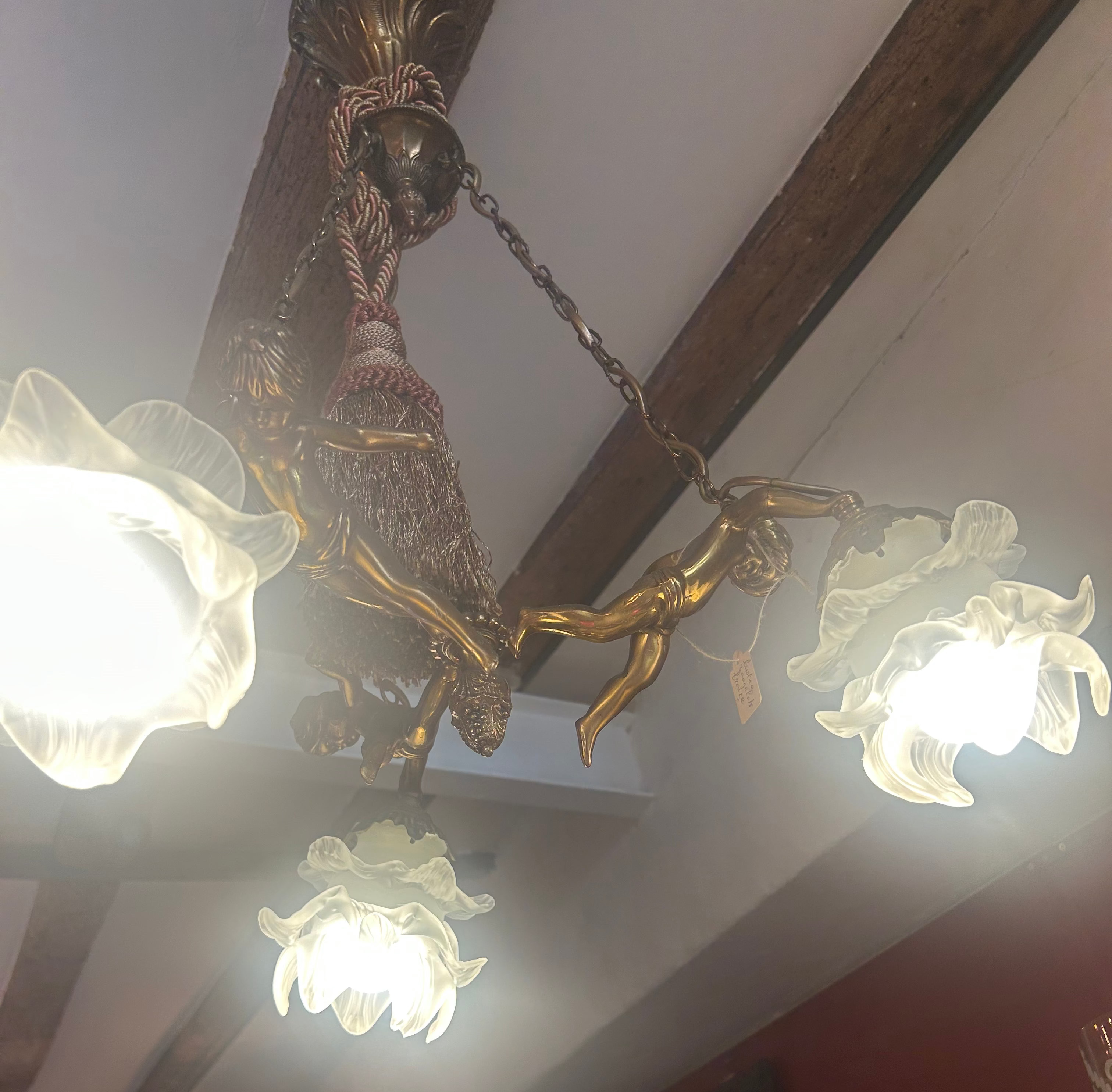 lustre doré anges 