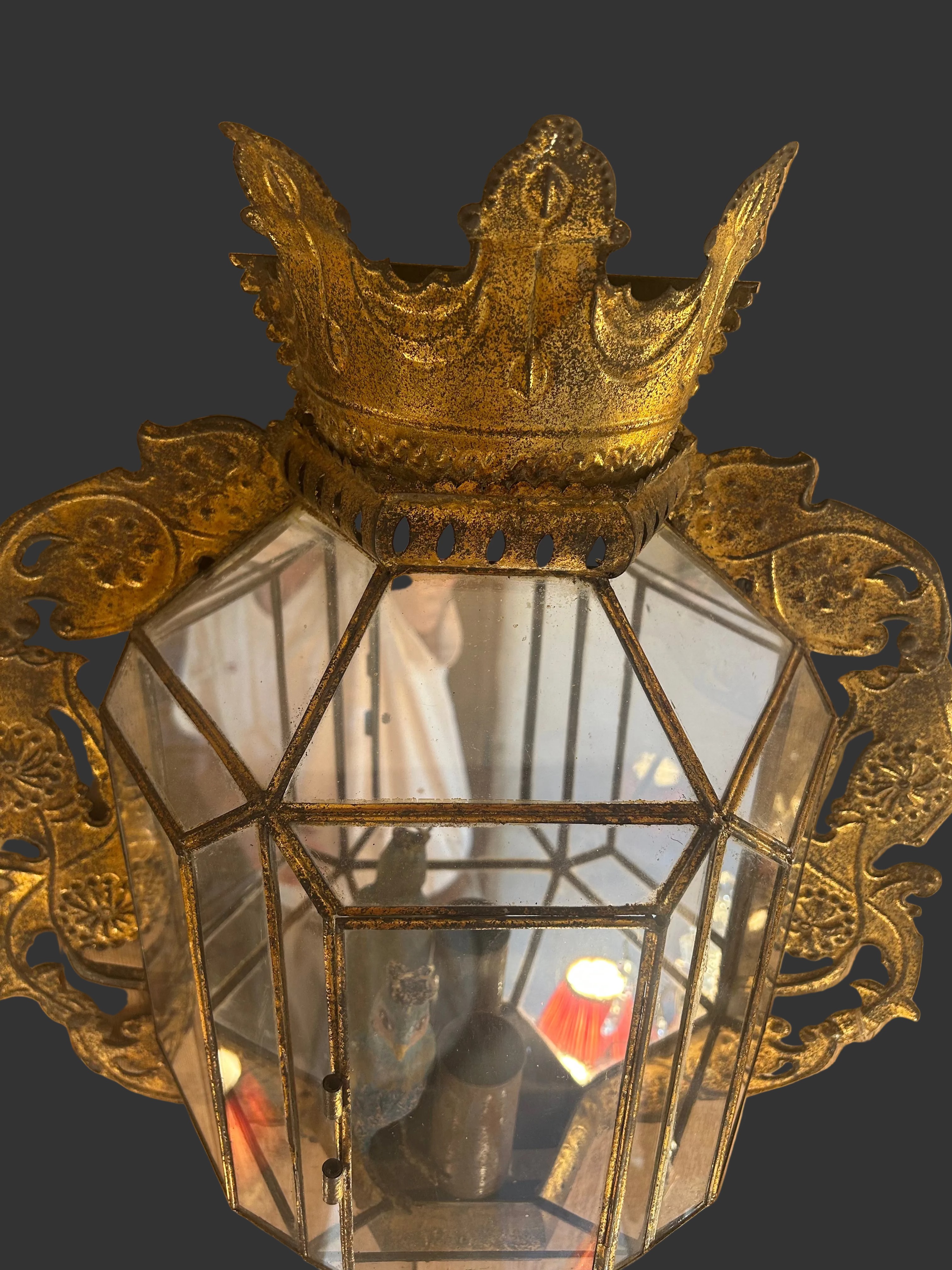 applique verre et metal dore venitien