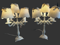 paire de lampes bronze patinees 