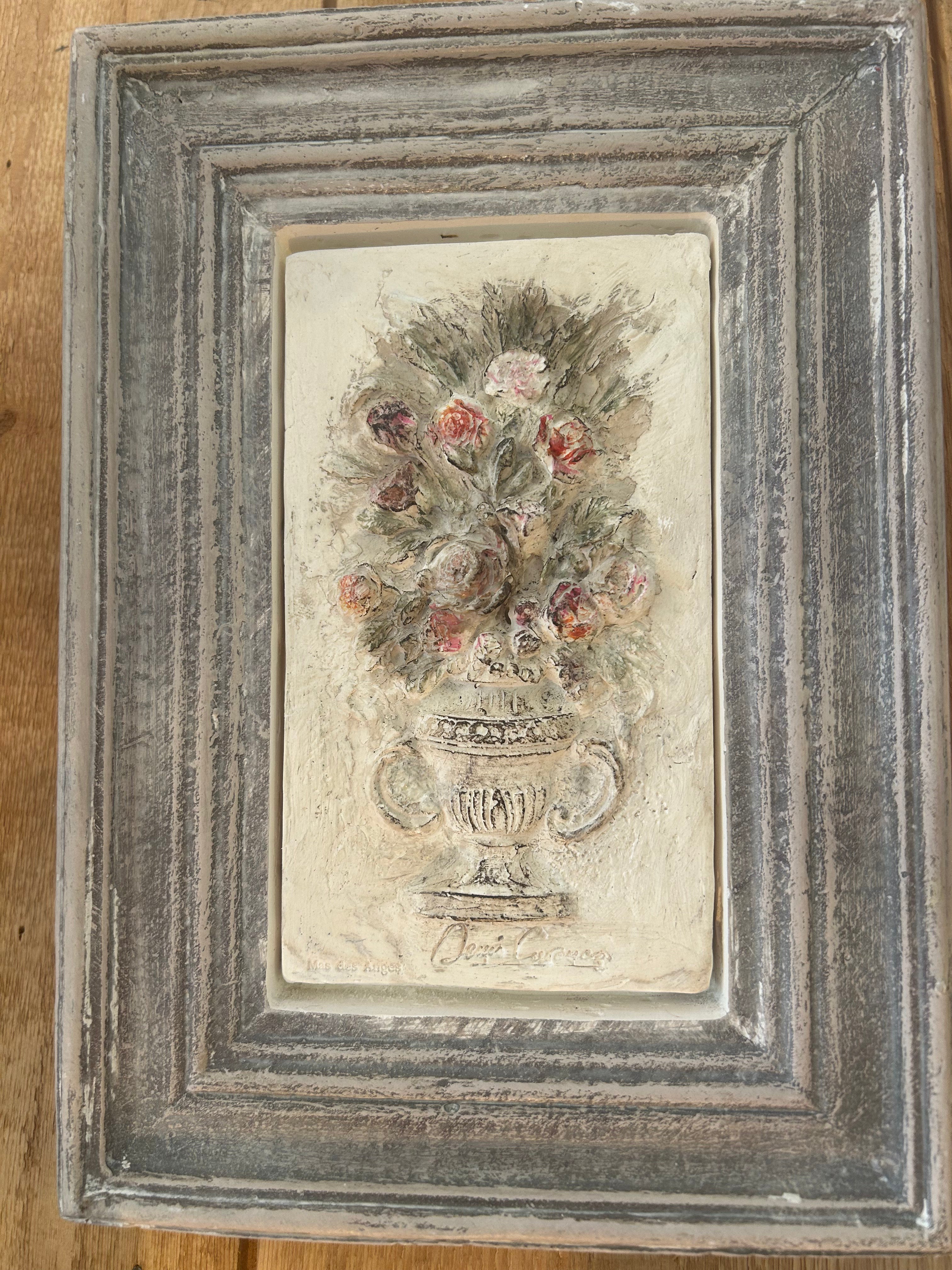 bouquet plâtre patiné