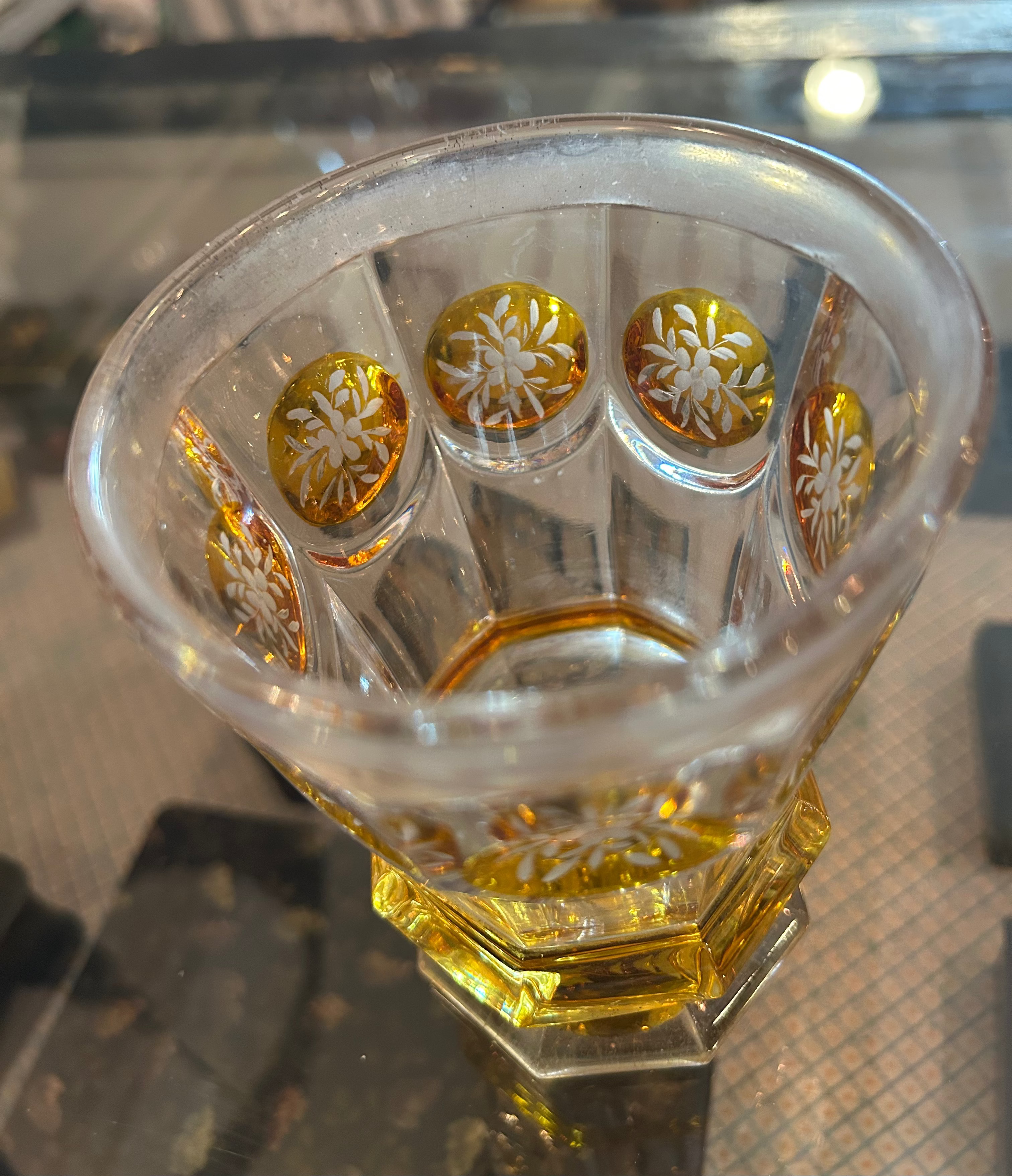 verre mariage cristal décor doré 