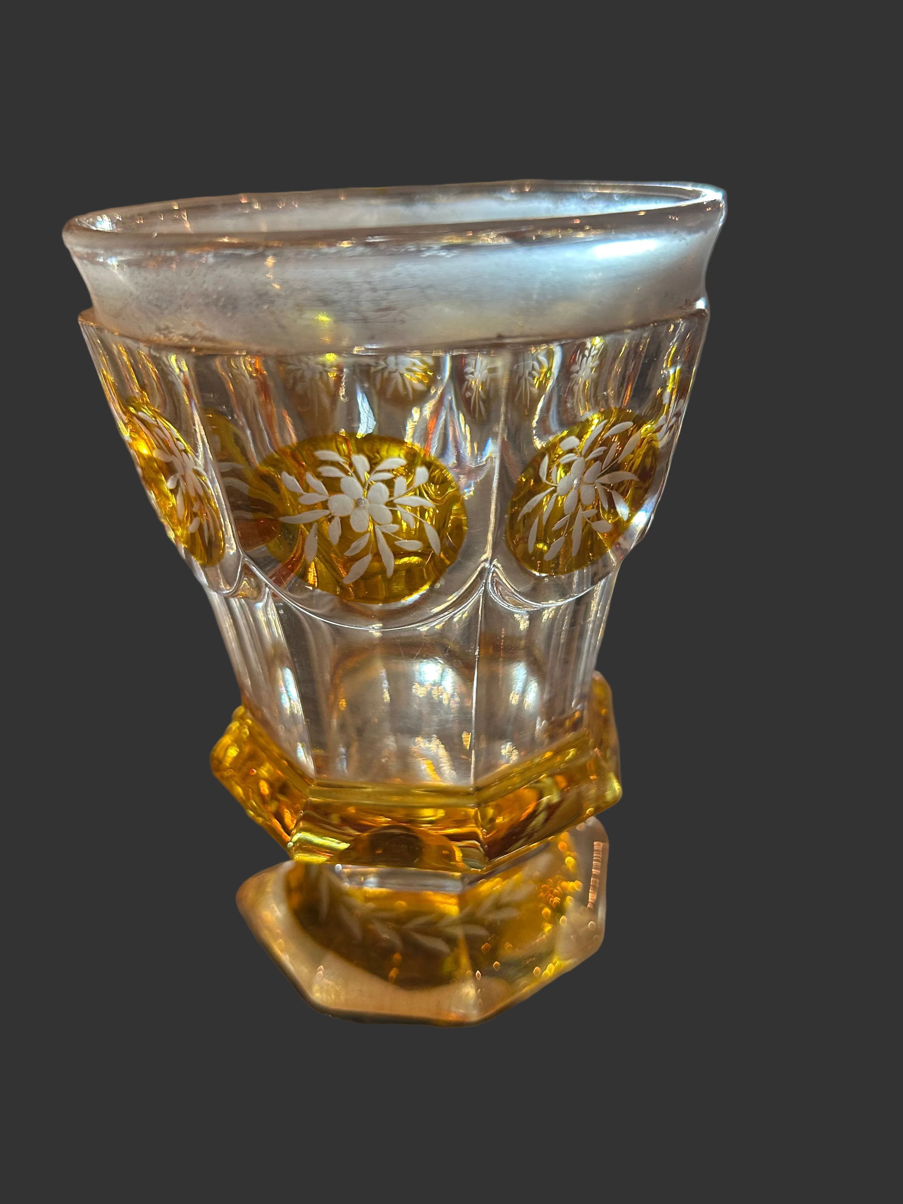verre mariage cristal décor doré 
